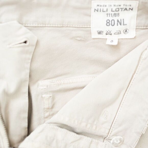 Nili Lotan Cropped French Military Capri Jogger Pant Eggshell Ivory Size 8 - Picture 8 of 10